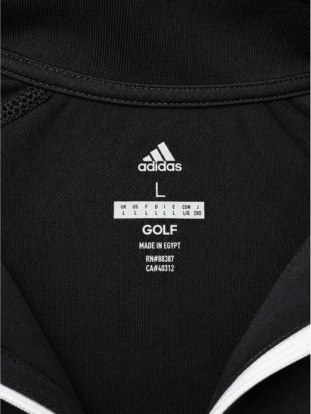 Adidas Golf Black White 3-Stripe 1/4 Zip Long Sleeve Athletic Pullover Jacket